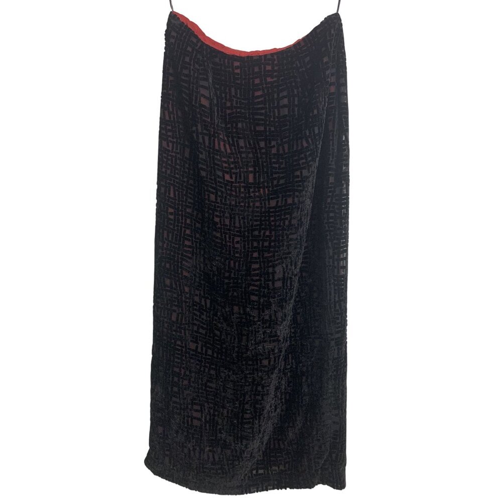 French Connection 8 Velvet‎ Silk Whimsigoth  Grunge Maxi Skirt Casual